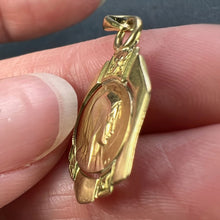 Load image into Gallery viewer, French Virgin Mary 18K Yellow Gold Frame Medal Charm Pendant