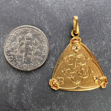 Load image into Gallery viewer, French 18K Yellow Gold JB Initials Monogram Medal Pendant