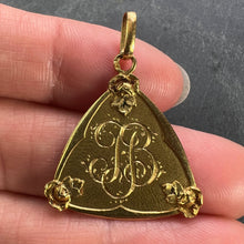 Load image into Gallery viewer, French 18K Yellow Gold JB Initials Monogram Medal Pendant