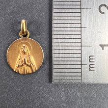 Load image into Gallery viewer, Small French Virgin Mary 18K Yellow Gold Medal Charm Pendant