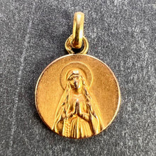 Load image into Gallery viewer, Small French Virgin Mary 18K Yellow Gold Medal Charm Pendant
