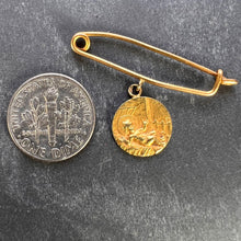 Load image into Gallery viewer, French Baby Medal Safety Pin 18K Yellow Gold Charm Pendant Brooch