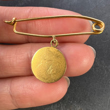 Load image into Gallery viewer, French Baby Medal Safety Pin 18K Yellow Gold Charm Pendant Brooch