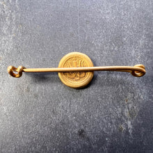 Load image into Gallery viewer, French Virgin Mary Medal Safety Pin 18K Yellow Gold Charm Brooch
