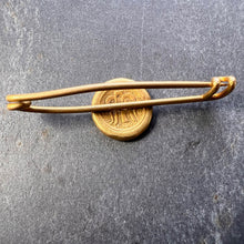 Load image into Gallery viewer, French Virgin Mary Medal Safety Pin 18K Yellow Gold Charm Brooch