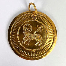 Load image into Gallery viewer, French Lamb of God 18K Yellow Gold Religious Medal Pendant