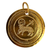 Load image into Gallery viewer, French Lamb of God 18K Yellow Gold Religious Medal Pendant