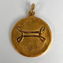 Load image into Gallery viewer, Becker French Zodiac Gemini Starsign 18K Yellow Gold Charm Pendant