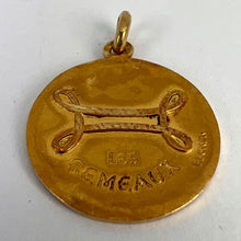 Load image into Gallery viewer, Becker French Zodiac Gemini Starsign 18K Yellow Gold Charm Pendant