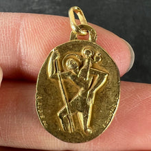 Load image into Gallery viewer, Augis Quentric French Saint Christopher 18K Yellow Gold Charm Pendant Medal
