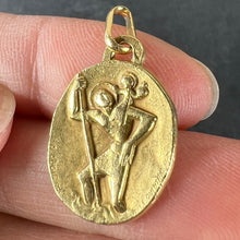 Load image into Gallery viewer, Augis Quentric French Saint Christopher 18K Yellow Gold Charm Pendant Medal