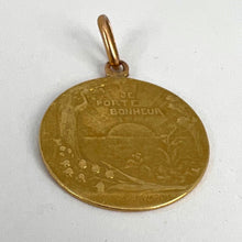Load image into Gallery viewer, French Bonheur Good Luck 18K Yellow Gold Lucky Charm Medal Pendant