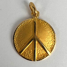 Load image into Gallery viewer, French Peace Sign 18K Yellow Gold Medal Pendant