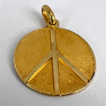 Load image into Gallery viewer, French Peace Sign 18K Yellow Gold Medal Pendant