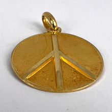 Load image into Gallery viewer, French Peace Sign 18K Yellow Gold Medal Pendant