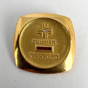 Augis French Plus Qu’Hier Ruby Diamond 18K Yellow Gold Love Charm Pendant