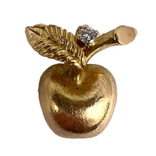 Load image into Gallery viewer, Apple 14K Yellow Gold Diamond Fruit Charm Pendant