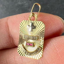 Load image into Gallery viewer, Augis Plus Qu’Hier 18K Yellow White Gold Enamel Ruby Love Charm Pendant