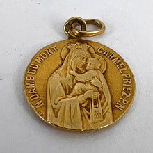 Load image into Gallery viewer, French Notre Dame du Mont Carmel 18 Karat Yellow Gold Medal Charm Pendant