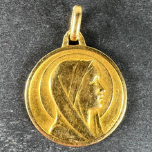 Load image into Gallery viewer, Antique French Laujan Virgin Mary 18K Yellow Gold Religious Medal Pendant Charm