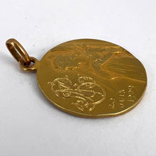 Load image into Gallery viewer, French Religious Medal Angel Jesus Communion 18K Yellow Gold Charm Pendant