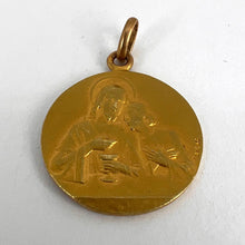 Load image into Gallery viewer, French Religious Medal Angel Jesus Communion 18K Yellow Gold Charm Pendant