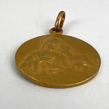 Load image into Gallery viewer, French Religious Medal Angel Jesus Communion 18K Yellow Gold Charm Pendant