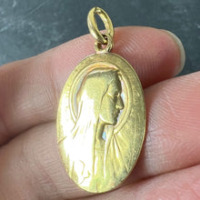 Load image into Gallery viewer, Antique French Tricard Virgin Mary 18K Yellow Gold Religious Oval Medal Pendant