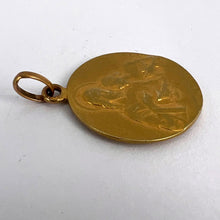 Load image into Gallery viewer, French Religious Medal Angel Jesus Communion 18K Yellow Gold Charm Pendant