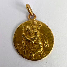 Load image into Gallery viewer, Vintage French St Christopher 18K Yellow Gold Charm Pendant