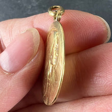 Load image into Gallery viewer, Antique French Tricard Virgin Mary 18K Yellow Gold Religious Oval Medal Pendant