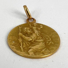 Load image into Gallery viewer, Vintage French St Christopher 18K Yellow Gold Charm Pendant
