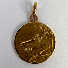 Load image into Gallery viewer, Vintage French St Christopher 18K Yellow Gold Charm Pendant