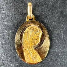 Load image into Gallery viewer, French Cardot Virgin Mary 18K Yellow Gold Religious Oval Medal Pendant Charm