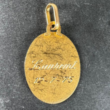 Load image into Gallery viewer, French Cardot Virgin Mary 18K Yellow Gold Religious Oval Medal Pendant Charm