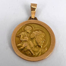 Load image into Gallery viewer, Vintage French St Christopher 18K Yellow Gold Charm Pendant