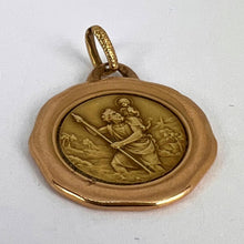 Load image into Gallery viewer, Vintage French St Christopher 18K Yellow Rose Gold Charm Pendant