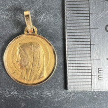Load image into Gallery viewer, Antique French Dropsy Virgin Mary 18K Yellow Gold Medal Pendant Charm