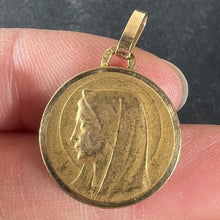 Load image into Gallery viewer, Antique French Dropsy Virgin Mary 18K Yellow Gold Medal Pendant Charm