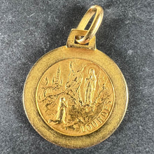 Load image into Gallery viewer, French Virgin Mary Notre Dame de Lourdes 18K Yellow Gold Religious Medal Pendant