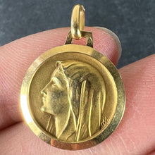 Load image into Gallery viewer, French Virgin Mary Notre Dame de Lourdes 18K Yellow Gold Religious Medal Pendant