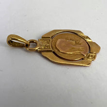 Load image into Gallery viewer, French Virgin Mary 18K Yellow Gold Frame Medal Charm Pendant