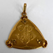 Load image into Gallery viewer, French 18K Yellow Gold JB Initials Monogram Medal Pendant