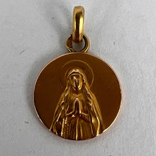 Load image into Gallery viewer, Small French Virgin Mary 18K Yellow Gold Medal Charm Pendant