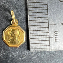 Load image into Gallery viewer, Small Vintage French Lourdes Virgin Mary 18K Yellow Gold Religious Charm Pendant