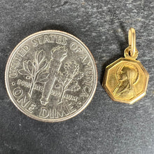 Load image into Gallery viewer, Small Vintage French Lourdes Virgin Mary 18K Yellow Gold Religious Charm Pendant
