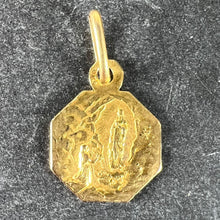 Load image into Gallery viewer, Small Vintage French Lourdes Virgin Mary 18K Yellow Gold Religious Charm Pendant