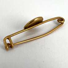 Load image into Gallery viewer, French Virgin Mary Medal Safety Pin 18K Yellow Gold Charm Brooch