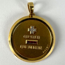 Load image into Gallery viewer, Large Augis French Plus Qu’Hier Ruby Diamond 18K Yellow Gold Love Charm Pendant