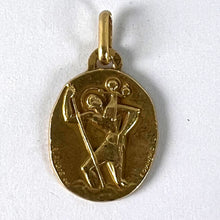 Load image into Gallery viewer, Augis Quentric French Saint Christopher 18K Yellow Gold Charm Pendant Medal